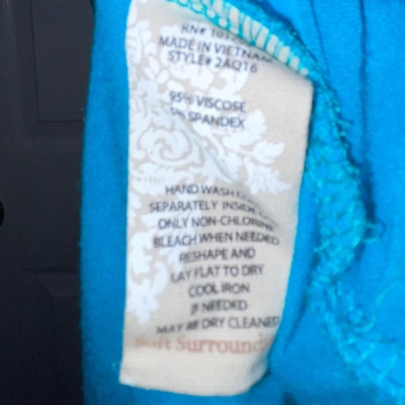 SOFT SURROUNDINGS Tunic Mira Costa Turquoise Tie Dye Size Medium Boho Rhinestone - Picture 6 of 7